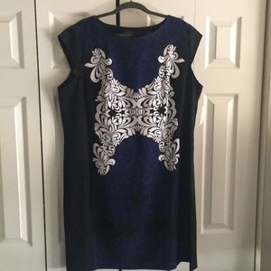 Blue Black White Dress